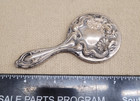 Antique Art Nouveau Silver Plate Child s Or Doll s Vanity Hand Mirror Repousse