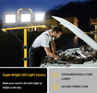 New 21000 Lumen Work Lights With Stand  3 Adjustable Head Led Work Light
