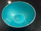 Vintage Mid Century Emalox Norway Turquoise Small Bowl