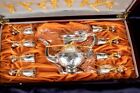 Dragon Vintage Silverware Chinese Miniature Teapot Cups Set Box