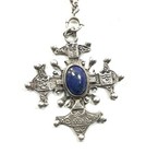 Early 20 Century Fratelli Coppini 800 Silver Cross Lapis Pendant   Silver Chain