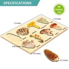 Moinkidz Jumbo Wooden Mushroom Puzzle  Fall Jigsaw 8 Pieces  13x7 9 Inches