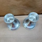 Web Pewter Weighted Candle Holders Pair Vintage Brushed Silver Taper Candlestick
