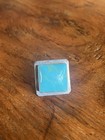 Turquoise Inlay On Sterling Silver Square Earrings Navajo