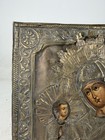 Antique 19thc Russian Icon Mother Of God Of Smolensk Brass Oklad Riza 9x7   