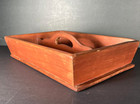 Antique Wood Cutlery Flatware Tray Canted Carrier Pennsylvania Primitive Rustic