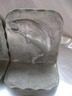 Whitehall Metal Studios Book Cast Aluminum  Vintage Bass Bookends Jumping Fish