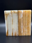 Vintage Onyx Marble Wedge Bookends Heavy Natural Stone Book Ends Mid Century 6 