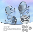  5 Pcs Stainless Steel Ring Rings For Crafts Size Adjustable Blanks