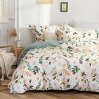  Farmhouse Duvet Cover Set - 100  Washed Cotton Garden Flower Printed Bedding 