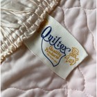 Vintage Quiltex Silky Quilted Baby Blanket Pink W shiny Ruffle Edge       damaged      