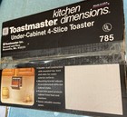 Vintage Toastmaster Under Cabinet 4 Slice Toaster 785 Spacemaker New Nib Rare