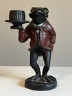 Rare Vintage Large Antique Cast Iron Monkey In A Suit Butler Candle Holder