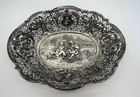 Antique German Heavily Detailed 800 Fine Silver Bowl With Cherubs  