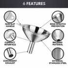 3pc Kitchen Funnel Set Stainless Steel 2 Cleaning Brushes Food Grade No Spill
