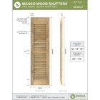 18 w X 46 h Americraft Two Equal Louver Exterior Real Wood Shutters Per Pair    