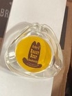 Arby s Roast Beef Sandwich Glass Advertising Ashtray Yellow Brown Clear