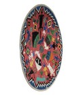 South African Zulu 14    Dia Handwoven Telephone Wire Platter Figural Tribal Art