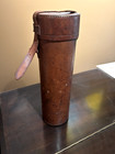 Antique Early 20th Century Leather Thermos Case     Great For Wine Or Camera Lens