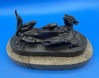 Chris Baldwin Signed Lost Wax Bronze Figurine Of A Greyhound Dog 1983