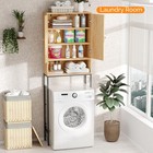  Over The Toilet Storage Cabinet  Rattan Bathroom Organizer Behind Toilet