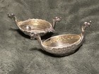  2  Vtg David-andersen 925s Sterling Silver Viking Ship Salt Cellars    1  Spoon