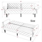 Futon Couch  Sectional Sofa  Velvet Sofabed With Adjustable Armrests  Convert   