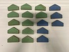 Vintage Catalina Pottery Pentagon Cap Tiles Lot Of 18 Green Blue Marked