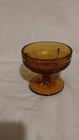 Amber Pressed Glass Candle Holder Decorative Floral Glossy For Votive Candle
