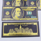 Lot 10 Pcs Black Gold Paper Money  100 Us Dollar Crafts Banknote Collection Gift