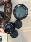      Vintage Asahi Pentax Me 35 Mm Camera W  Flash  Lenses cases  Tested   Works 