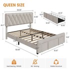 Full queen king Size Upholstered Platform Bed Frame With Drawers And Headboard