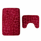 U-shape Bathroom Non-slip Pedestal Rug bath Mat Shower Carpet Toilet Rug 2pc Set
