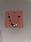 925 Silver Tone Winged Heart Charm Pendant Necklace Cable Chain Lobster Clasp