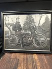 Old Vintage 1920s Harley Davidson Jd With Rider 8    X 10    Framed Picture Usa