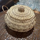 Certified Cherokee Qualla Indian Honeysuckle Vine Vintage Sewing Basket With Lid