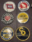 Lot - 15 Vintage Metal Railroad Mini Signs  1950s Post Cereal  Used 