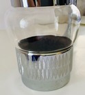 Mid Century Modern Mcm Silver Encased Glass Ice Lip Pitcher 8 75    X 8    