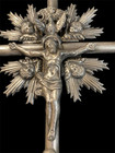 Antique Large 19th Century Sterling Silver Crucifix 10    1800   s Crucifix
