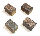 Vintage Metal And Wood Letterpress Printing Blocks Printers Blocks X4 Lot 6