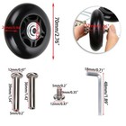 Ownmy 70mm X 24mm Luggage Suitcase Replacement Wheels  Rubber Swivel C
