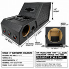 Chevy Silverado Gmc Sierra 95-98 Center Console Subwoofer Box 1x12 