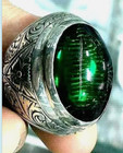 Lab Created Green Emerald Gemstone With 925 Sterling Silver For Men s