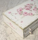 Debi Coules Writing Box Shabby Chic Hand Painted Roses Floral