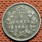 1885 Canada 5 Cents Victoria Silver Coin Vf Km 2 Scarce Low Mintage Semi-key