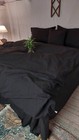 Linen 100  Pure Mid Night Black Duvet Cover Comforter Duvet Cover Handmade Quilt
