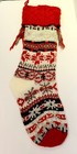 Aeropostale Christmas Stocking Fair Isle Sweater Style Knit Red White Gray