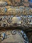 Antique Gorham Sterling Silver Vanity Set 6 Pc Repousse Floral Brush Mirror Dres