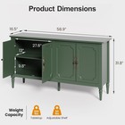 Buffet Cabinet With Storage 59  Vintage Sideboard With Adjustable Shelves Mid
