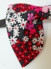 Oversized Black pink Floral Bow Tie Vintage Style 70s Wedding Prom Gift For Him